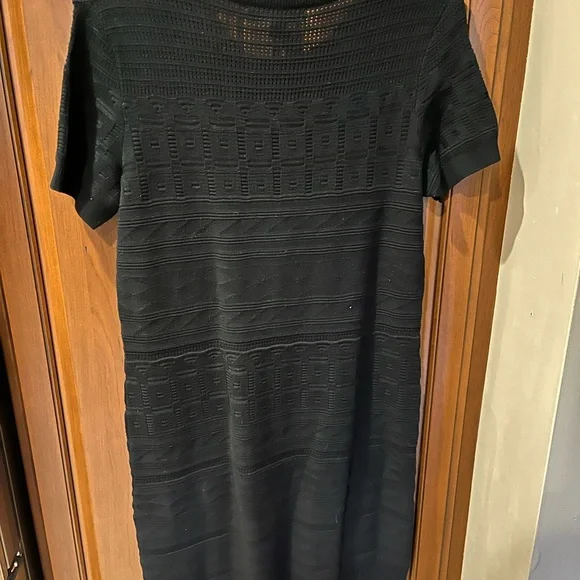 Black crochet dress. Shirt sleeves. Banana republic. Size small. New with  Tags.
